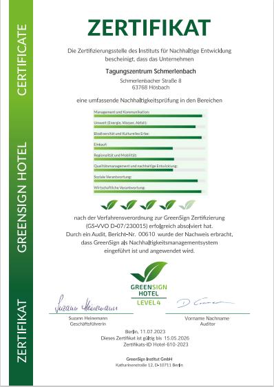 Green Sign certificate